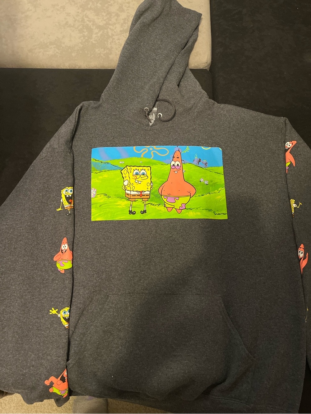 Nickelodeon SpongeBob & Patrick Graphic Hoodie - Gray
